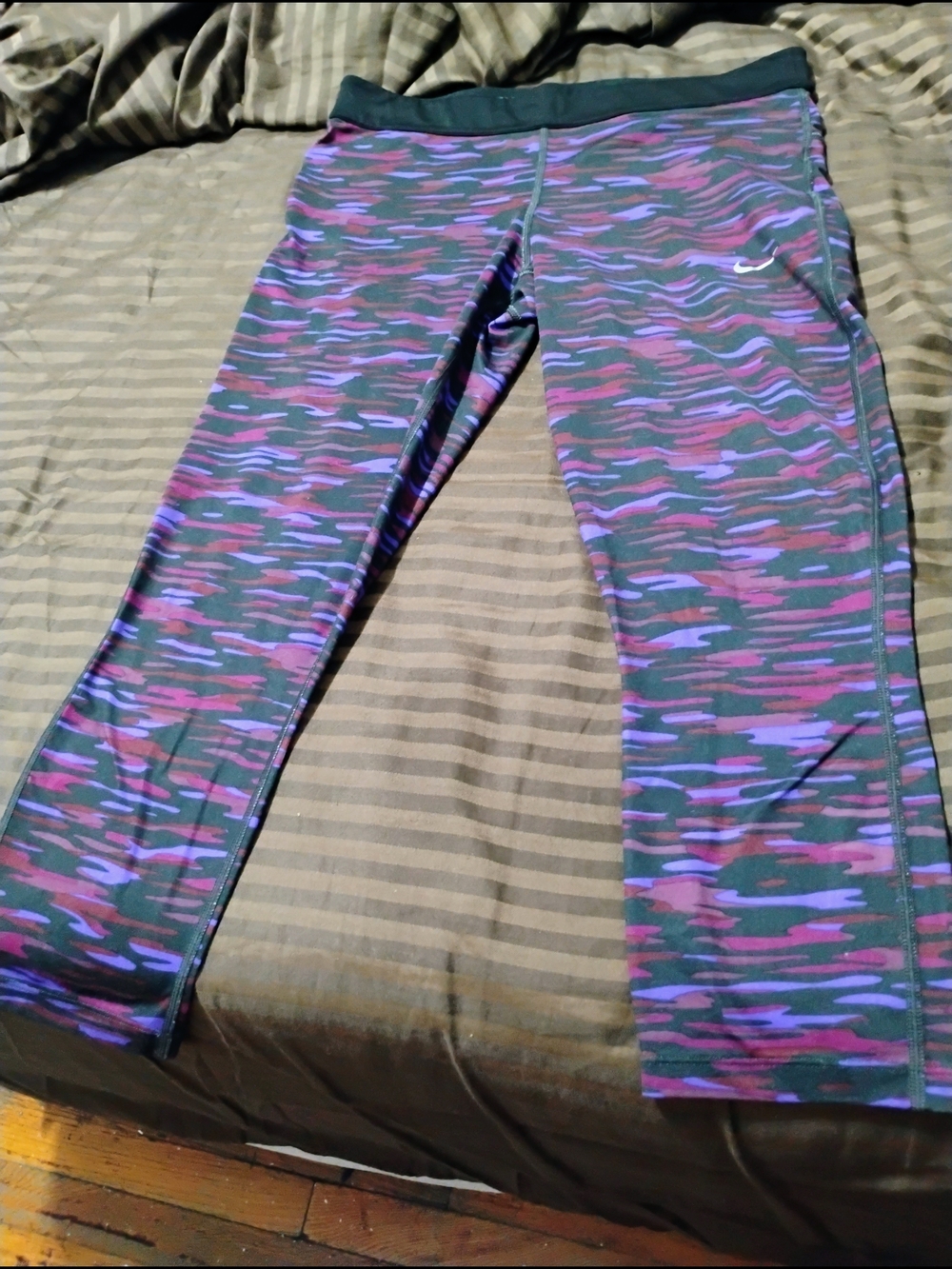 Nike Women's Dri-Fit  Purple, Blue & Pink Camo Capris